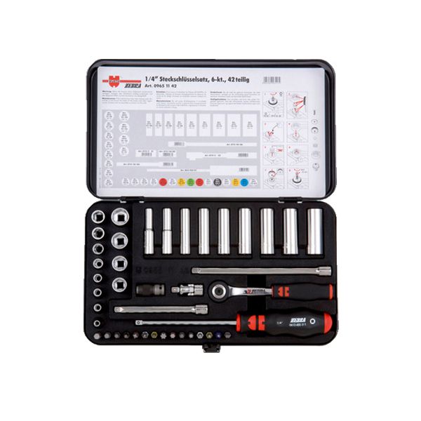 SET COPAS Y RATCHET 1/4 42PCS